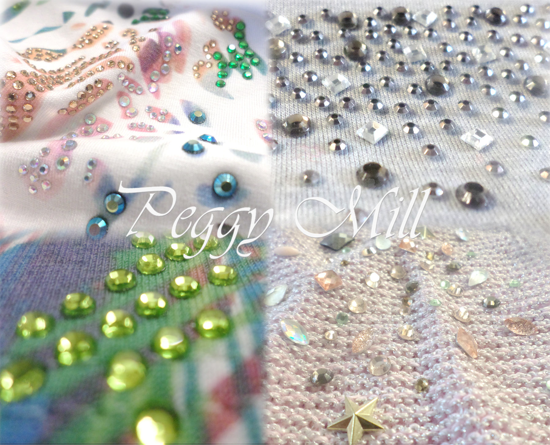Embellished fabrics with crystals